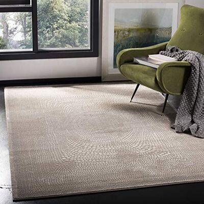 Safavieh Modern Teppich für Wohnzimmer, Esszimmer, Schlafzimmer Meadow Collection, Kurzer Flor, Elfenbein und Grau, 240 x 300 cm Safavieh Modern Teppich für Wohnzimmer, Esszimmer, Schlafzimmer Meadow Collection, Kurzer Flor, Elfenbein und Grau, 240 x 300 cm