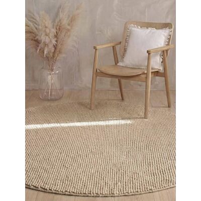 Ted Baker Wollteppich Diana Natürlicher Wohnzimmerteppich Rund, 100% Wolle, Handgewebt & Zeitlos, Naturfaser Teppich, Skandi Look für Wohnzimmer, Schlafzimmer, Esszimmer – Hellbeige, Ø 200 cm Ted Baker Wollteppich Diana Natürlicher Wohnzimmerteppich Rund, 100% Wolle, Handgewebt & Zeitlos, Naturfaser Teppich, Skandi Look für Wohnzimmer, Schlafzimmer, Esszimmer – Hellbeige, Ø 200 cm