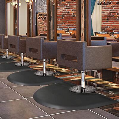 Rocktric Barber Shop Stuhlmatte, Anti-Ermüdungs-Matte, 1,5 x 9,4 cm, Salon-Bodenmatte, schwarz, halbrunde Salonmatte, 1,27 cm dick, Büro-Komfort-Fußmatte Rocktric Barber Shop Stuhlmatte, Anti-Ermüdungs-Matte, 1,5 x 9,4 cm, Salon-Bodenmatte, schwarz, halbrunde Salonmatte, 1,27 cm dick, Büro-Komfort-Fußmatte