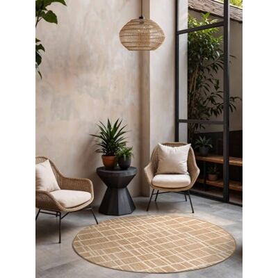 Ted Baker Flachgewebe Teppich Crouch Rund Wendeteppich Outdoor geeignet, Pflegeleichter Wohnzimmerteppich, Modern, Abstrakt Muster für Wohnzimmer, Terrasse, Esszimmer, Balkon Jute Weiß, Ø160 cm Ted Baker Flachgewebe Teppich Crouch Rund Wendeteppich Outdoor geeignet, Pflegeleichter Wohnzimmerteppich, Modern, Abstrakt Muster für Wohnzimmer, Terrasse, Esszimmer, Balkon Jute Weiß, Ø160 cm