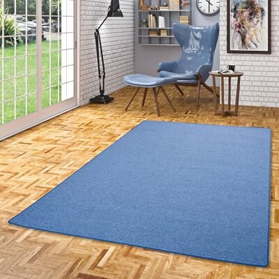 Snapstyle Feinschlingen Velour Teppich Strong Blau, Größe:100x200 cm Snapstyle Feinschlingen Velour Teppich Strong Blau, Größe:100x200 cm