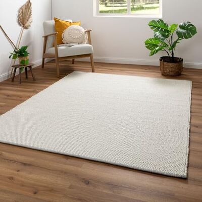 Steffensmeier Handwebteppich Benin aus 100% Schurwolle in Creme, mit Fusselstopp, Größe: 60x110 cm Steffensmeier Handwebteppich Benin aus 100% Schurwolle in Creme, mit Fusselstopp, Größe: 60x110 cm