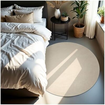 TECTAKE - Soft Zone - beige - Ø120 cm - Teppich TECTAKE - Soft Zone - beige - Ø120 cm - Teppich