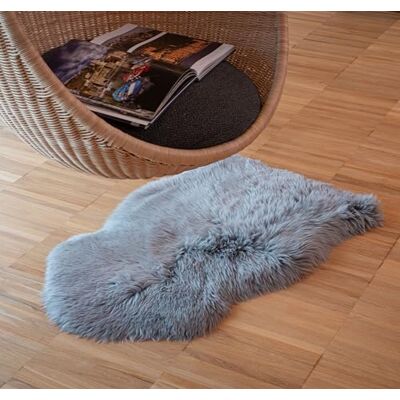 IPEA Lammfell Farbe Grau Teppich aus echtem Schaffell Made in Italy 100/110 cm Natürliche Lammfell Teppich Wohnzimmer Weiches und Dickes Fell Deko Fell Schlafzimmer IPEA Lammfell Farbe Grau Teppich aus echtem Schaffell Made in Italy 100/110 cm Natürliche Lammfell Teppich Wohnzimmer Weiches und Dickes Fell Deko Fell Schlafzimmer