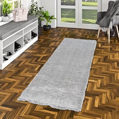 Snapstyle Luxus Hochflor Shaggy Teppich Läufer Dream Grau Weicher und Moderner Flurteppich, Schlafzimmer Teppich Snapstyle Luxus Hochflor Shaggy Teppich Läufer Dream Grau Weicher und Moderner Flurteppich, Schlafzimmer Teppich