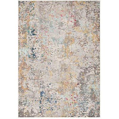 Safavieh Modern Teppich für Wohnzimmer, Esszimmer, Schlafzimmer Madison Collection, Kurzer Flor, Grau und Gold, 91 X 152 cm Safavieh Modern Teppich für Wohnzimmer, Esszimmer, Schlafzimmer Madison Collection, Kurzer Flor, Grau und Gold, 91 X 152 cm