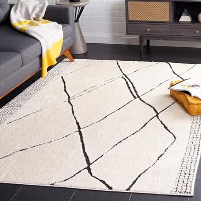 Safavieh Polyester Elfenbein/Schwarz 160 X 230 - Teppich Safavieh Polyester Elfenbein/Schwarz 160 X 230 - Teppich
