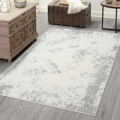 carpet city Teppich Wohnzimmer Grau 160x230 cm Klassisch Modern Vintage-Stil, Bordüre, Geo-Muster Teppiche Kurzflor Schlafzimmer, Esszimmer carpet city Teppich Wohnzimmer Grau 160x230 cm Klassisch Modern Vintage-Stil, Bordüre, Geo-Muster Teppiche Kurzflor Schlafzimmer, Esszimmer
