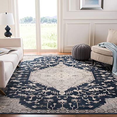Safavieh Traditionell Teppich für Wohnzimmer, Esszimmer, Schlafzimmer Vintage Collection, Kurzer Flor, Schiefer und Creme, 66 X 244 cm Safavieh Traditionell Teppich für Wohnzimmer, Esszimmer, Schlafzimmer Vintage Collection, Kurzer Flor, Schiefer und Creme, 66 X 244 cm