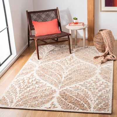 Safavieh Modern Teppich für Wohnzimmer, Esszimmer, Schlafzimmer Capri Collection, Kurzer Flor, Beige und Elfenbein, 152 X 229 cm Safavieh Modern Teppich für Wohnzimmer, Esszimmer, Schlafzimmer Capri Collection, Kurzer Flor, Beige und Elfenbein, 152 X 229 cm