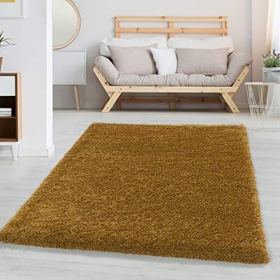 Carpetsale24 Shaggy Hochflor Teppich 60x110 cm Gold weich flauschig modern einfarbig Für Flur oder kleine Räume für Wohnzimmer Schlafzimmer Flur Carpetsale24 Shaggy Hochflor Teppich 60x110 cm Gold weich flauschig modern einfarbig Für Flur oder kleine Räume für Wohnzimmer Schlafzimmer Flur