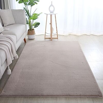 Carpetsale24 Rabbit Hochflor Teppich Läufer 80x150 cm Beige Shaggy Modern Flauschig Weich Fellteppich Kunstfell Einfarbig für Flur Schlafzimmer Kinderzimmer Carpetsale24 Rabbit Hochflor Teppich Läufer 80x150 cm Beige Shaggy Modern Flauschig Weich Fellteppich Kunstfell Einfarbig für Flur Schlafzimmer Kinderzimmer