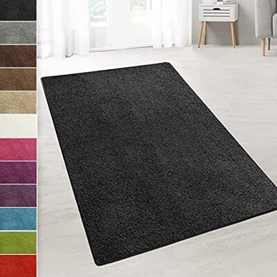 casa pura Shaggy-Teppich Barcelona (Schwarz, 66 x 350 cm) Weicher Hochflor-Teppich aus Polypropylen mit rutschhemmendem Action-Back-Rücken casa pura Shaggy-Teppich Barcelona (Schwarz, 66 x 350 cm) Weicher Hochflor-Teppich aus Polypropylen mit rutschhemmendem Action-Back-Rücken