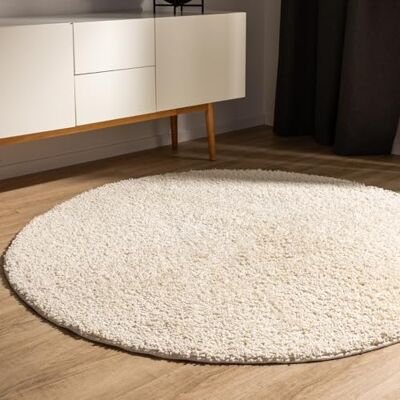 benuta Basic Hochflorteppich Teppich Wohnzimmer Sohari Creme 80 cm Rund Minimalistischer Look Weich & Waschbar Für Schlafzimmer, Flur oder Esszimmer Geeignet für Fußbodenheizung benuta Basic Hochflorteppich Teppich Wohnzimmer Sohari Creme 80 cm Rund Minimalistischer Look Weich & Waschbar Für Schlafzimmer, Flur oder Esszimmer Geeignet für Fußbodenheizung