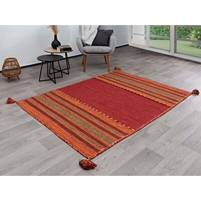 Steffensmeier Handwebteppich Muriani Baumwolle Wohnzimmer Rot, handgewebt, Größe: 60x90 cm Steffensmeier Handwebteppich Muriani Baumwolle Wohnzimmer Rot, handgewebt, Größe: 60x90 cm