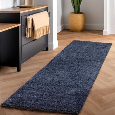 SIMPEX Shaggy Hochflor Teppich, 80x150 cm, Marineblau, weich, flauschig, modern, einfarbig, Ideal für Flur oder Kinderzimmer, für Wohnzimmer Schlafzimmer Flur SIMPEX Shaggy Hochflor Teppich, 80x150 cm, Marineblau, weich, flauschig, modern, einfarbig, Ideal für Flur oder Kinderzimmer, für Wohnzimmer Schlafzimmer Flur