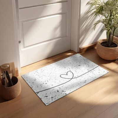 Astra Rutschfeste Sauberlaufmatte innen Herz hellgrau 50 x 70 cm (Rechteckig) Miabella Türmatte rutschfester Läufer Wohnraum Fußmatte extrem saugfähiger Küchenläufer waschbar bei 30°C Schmutzfangmatte Astra Rutschfeste Sauberlaufmatte innen Herz hellgrau 50 x 70 cm (Rechteckig) Miabella Türmatte rutschfester Läufer Wohnraum Fußmatte extrem saugfähiger Küchenläufer waschbar bei 30°C Schmutzfangmatte