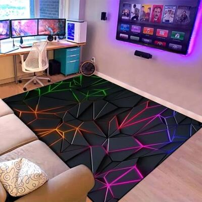 ART Gaming Teppich Jugendzimmer Home Decor Anime 3D Visual Cool Line Light Style Modern Teppich Jungen Spiel Enthusiast Fürs E-Sport Zimmer Schlafzimmer Gamer Zimmer Carpet (Bunt, 200x300cm) ART Gaming Teppich Jugendzimmer Home Decor Anime 3D Visual Cool Line Light Style Modern Teppich Jungen Spiel Enthusiast Fürs E-Sport Zimmer Schlafzimmer Gamer Zimmer Carpet (Bunt, 200x300cm)