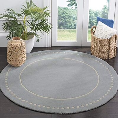 Safavieh Traditionell Teppich für Wohnzimmer, Esszimmer, Schlafzimmer Bella Collection, Kurzer Flor, Hellblau und Elfenbein, 152 X 152 cm Safavieh Traditionell Teppich für Wohnzimmer, Esszimmer, Schlafzimmer Bella Collection, Kurzer Flor, Hellblau und Elfenbein, 152 X 152 cm