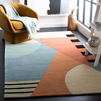 Safavieh Geometrisch Teppich für Wohnzimmer, Esszimmer, Schlafzimmer Rodeo Drive Collection, Mittlerer Stapel, Gold, 61 X 91 cm Safavieh Geometrisch Teppich für Wohnzimmer, Esszimmer, Schlafzimmer Rodeo Drive Collection, Mittlerer Stapel, Gold, 61 X 91 cm