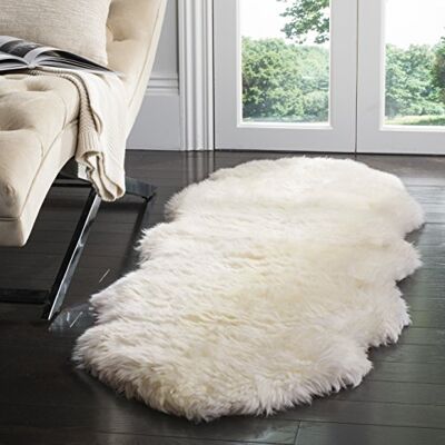 Safavieh Schaffell Wohnzimmer, Esszimmer, Schlafzimmer Sheep Skin Collection, Hochpfahl, Natur und Weiß, 61 X 183 cm Safavieh Schaffell Wohnzimmer, Esszimmer, Schlafzimmer Sheep Skin Collection, Hochpfahl, Natur und Weiß, 61 X 183 cm