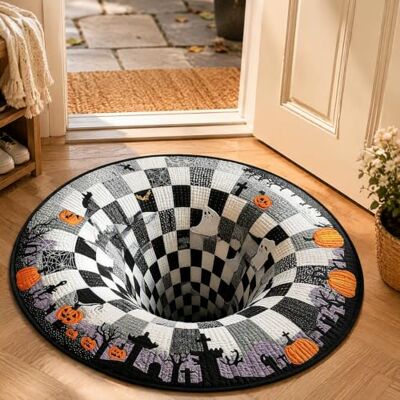 Generic 3D Teppich Optische Täuschung 3D Halloween Fussmatte Innen Lustig 3D-Teppich mit optischer Illusion: Gruseliger Rundteppich mit Geist-Motiv, weich & rutschfest für Home-Party-Deko Generic 3D Teppich Optische Täuschung 3D Halloween Fussmatte Innen Lustig 3D-Teppich mit optischer Illusion: Gruseliger Rundteppich mit Geist-Motiv, weich & rutschfest für Home-Party-Deko