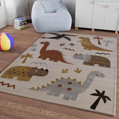 Smart Kids T-Rex & Friends Kinderteppich, 160 x 230 cm, Sand beige meliert gewebter Kinderteppich, Spannende Abenteuer mit aufregenden T-Rex-Motiven, sand beige meliert) Smart Kids T-Rex & Friends Kinderteppich, 160 x 230 cm, Sand beige meliert gewebter Kinderteppich, Spannende Abenteuer mit aufregenden T-Rex-Motiven, sand beige meliert)
