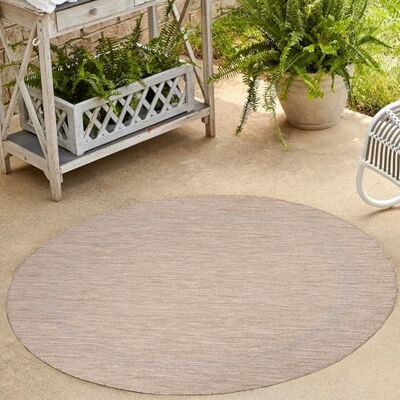 Carpetsale24 Outdoor Teppich Rund 120 cm Beige Bordüre Design Flachgewebe Wetterfest Waschbar für Wohnzimmer Schlafzimmer Kinderzimmer Balkon Terrasse Carpetsale24 Outdoor Teppich Rund 120 cm Beige Bordüre Design Flachgewebe Wetterfest Waschbar für Wohnzimmer Schlafzimmer Kinderzimmer Balkon Terrasse