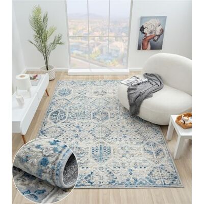 MY-RUG Teppich Ylva 2 Rechteckig Beige 230 x 160 cm Kurzflorteppich Moderner Wohnzimmerteppich flach Boho Stil & Vintage Design Ideal als Schlafzimmerteppich, Flur-Läufer oder Bettvorleger MY-RUG Teppich Ylva 2 Rechteckig Beige 230 x 160 cm Kurzflorteppich Moderner Wohnzimmerteppich flach Boho Stil & Vintage Design Ideal als Schlafzimmerteppich, Flur-Läufer oder Bettvorleger