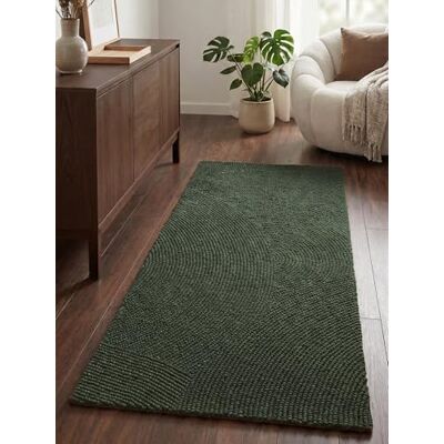 Hanse Home Wollteppich Calmio Natur Wohnzimmerteppich Handgetuftet Hygge Skandi, Boho Teppich Wolle für Wohnzimmer, Schlafzimmer, Esszimmer, Flur Grün, 80x200 cm Hanse Home Wollteppich Calmio Natur Wohnzimmerteppich Handgetuftet Hygge Skandi, Boho Teppich Wolle für Wohnzimmer, Schlafzimmer, Esszimmer, Flur Grün, 80x200 cm