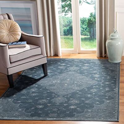 Safavieh Traditionell Teppich für Wohnzimmer, Esszimmer, Schlafzimmer Vintage Collection, Kurzer Flor, Silber und Elfenbein, 160 X 229 cm Safavieh Traditionell Teppich für Wohnzimmer, Esszimmer, Schlafzimmer Vintage Collection, Kurzer Flor, Silber und Elfenbein, 160 X 229 cm