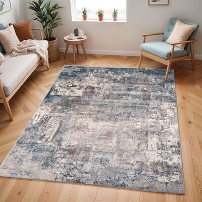 Livabliss Miami Wohnzimmer modern – Abstrakt Design in Marmor Optik für Wohnzimmer 200x274 cm, Esszimmer, Schlafzimmer Marmor e groß, weicher Kurzflor in Blau, Grau und Taupe Livabliss Miami Wohnzimmer modern – Abstrakt Design in Marmor Optik für Wohnzimmer 200x274 cm, Esszimmer, Schlafzimmer Marmor e groß, weicher Kurzflor in Blau, Grau und Taupe