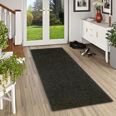 Snapstyle Hochflor Velours Läufer Flur Teppich Mona Schwarz in 9 Größen Snapstyle Hochflor Velours Läufer Flur Teppich Mona Schwarz in 9 Größen