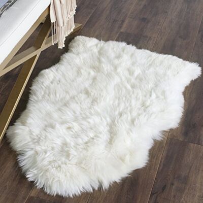 Safavieh Schaffell Wohnzimmer, Esszimmer, Schlafzimmer Sheep Skin Collection, Hochpfahl, Natur und Weiß, 61 X 122 cm Safavieh Schaffell Wohnzimmer, Esszimmer, Schlafzimmer Sheep Skin Collection, Hochpfahl, Natur und Weiß, 61 X 122 cm