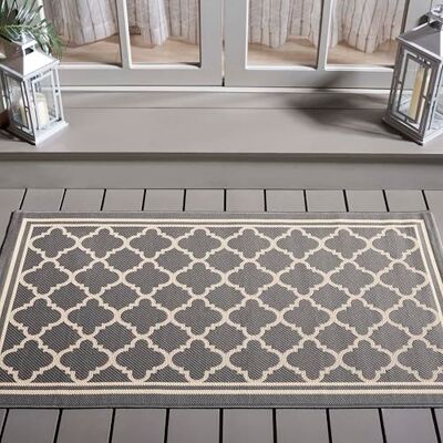 Safavieh - Spalier Courtyard - Anthrazit - Beige - Rug Safavieh - Spalier Courtyard - Anthrazit - Beige - Rug
