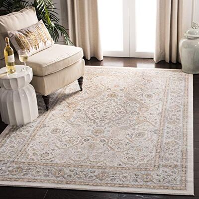 Safavieh Traditionell Teppich für Wohnzimmer, Esszimmer, Schlafzimmer Isabella Collection, Kurzer Flor, Creme und Beige, 120 x 180 cm Safavieh Traditionell Teppich für Wohnzimmer, Esszimmer, Schlafzimmer Isabella Collection, Kurzer Flor, Creme und Beige, 120 x 180 cm