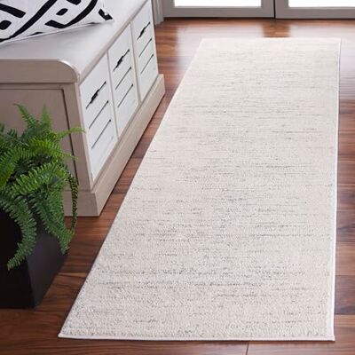 Safavieh Zeitgenössische Teppich für Wohnzimmer, Esszimmer, Schlafzimmer Neptune Collection, Kurzer Flor, Elfenbein und Hellgrau, 66 X 244 cm Safavieh Zeitgenössische Teppich für Wohnzimmer, Esszimmer, Schlafzimmer Neptune Collection, Kurzer Flor, Elfenbein und Hellgrau, 66 X 244 cm