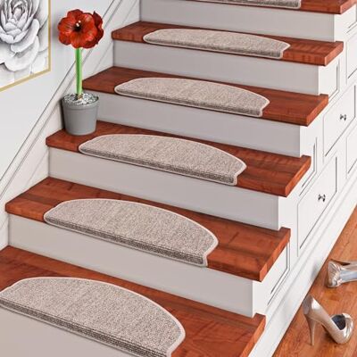 Snapstyle Natur Sisal Stufenmatte Halbrund Einfarbig, Größe/Ausführung/Menge:18x56 cm (halbrund) 1 Stck., Farbe:Kies Snapstyle Natur Sisal Stufenmatte Halbrund Einfarbig, Größe/Ausführung/Menge:18x56 cm (halbrund) 1 Stck., Farbe:Kies