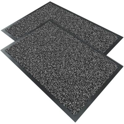 VOUNOT 2 x Fußmatte für Haustür Innen und Außen, Schmutzfangmatte Waschbar, Türmatte rutschfest, Dunkel-Anthrazit, 40x60cm VOUNOT 2 x Fußmatte für Haustür Innen und Außen, Schmutzfangmatte Waschbar, Türmatte rutschfest, Dunkel-Anthrazit, 40x60cm