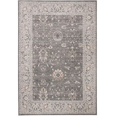 Safavieh Traditionell Teppich für Wohnzimmer, Esszimmer, Schlafzimmer Vintage Collection, Kurzer Flor, Silber und Elfenbein, 160 X 229 cm Safavieh Traditionell Teppich für Wohnzimmer, Esszimmer, Schlafzimmer Vintage Collection, Kurzer Flor, Silber und Elfenbein, 160 X 229 cm