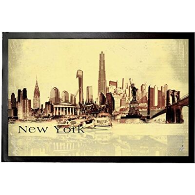 1art1 New York Städte-Collage, Vintage Style Fußmatte Dekomatte Innenbereich Design Türmatte 60x40 cm 1art1 New York Städte-Collage, Vintage Style Fußmatte Dekomatte Innenbereich Design Türmatte 60x40 cm