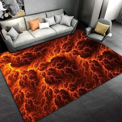 ART Teppich Wohnzimmer 120 x 160 cm 3D Vulkan Lava Magma Bereich Teppiche für Schlafzimmer Zimmer Fußmatte Dekor Waschbarer Kurzflor Rutschfester Rechteckiger Teppich ART Teppich Wohnzimmer 120 x 160 cm 3D Vulkan Lava Magma Bereich Teppiche für Schlafzimmer Zimmer Fußmatte Dekor Waschbarer Kurzflor Rutschfester Rechteckiger Teppich