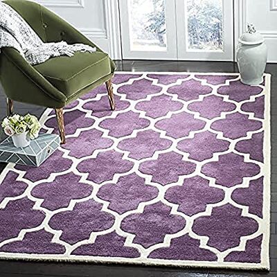 Safavieh Zeitgenössische Teppich für Wohnzimmer, Esszimmer, Schlafzimmer Chatham Collection, Kurzer Flor, Lila und Elfenbein, 183 X 274 cm Safavieh Zeitgenössische Teppich für Wohnzimmer, Esszimmer, Schlafzimmer Chatham Collection, Kurzer Flor, Lila und Elfenbein, 183 X 274 cm