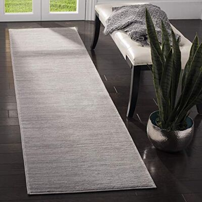 Safavieh Modern Teppich für Wohnzimmer, Esszimmer, Schlafzimmer Vision Collection, Kurzer Flor, Silber, 91 X 152 cm Safavieh Modern Teppich für Wohnzimmer, Esszimmer, Schlafzimmer Vision Collection, Kurzer Flor, Silber, 91 X 152 cm