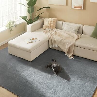 SONGMICS Teppich, 200 x 290 cm, Wohnzimmerteppich, Rutschfester Teppich, Dekoration, für Wohnzimmer, Schlafzimmer, maschinenwaschbar, modern, Taubengrau TAR014G01 SONGMICS Teppich, 200 x 290 cm, Wohnzimmerteppich, Rutschfester Teppich, Dekoration, für Wohnzimmer, Schlafzimmer, maschinenwaschbar, modern, Taubengrau TAR014G01