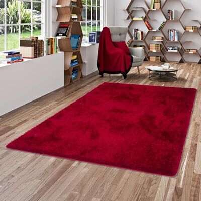 Snapstyle Hochflor Plüsch Shaggy Teppich für Wohnzimmer und Schlafzimmer Flauschig Luxus Feeling Mix Rot Snapstyle Hochflor Plüsch Shaggy Teppich für Wohnzimmer und Schlafzimmer Flauschig Luxus Feeling Mix Rot