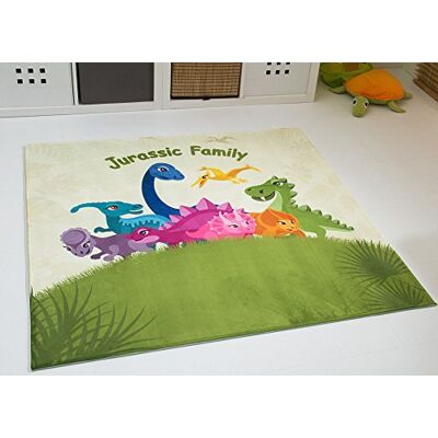 Steffensmeier Dinosaurier Teppich Dino Kinderteppich Kinderzimmer Jurassic Family, quadratisch, Ökotex, Größe: 120x120 cm Steffensmeier Dinosaurier Teppich Dino Kinderteppich Kinderzimmer Jurassic Family, quadratisch, Ökotex, Größe: 120x120 cm