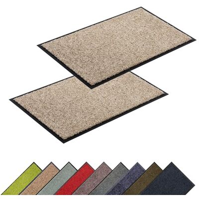 Astra Hochwertige waschbare Schmutzfangmatte innen Sand 2er Set 60 x 90 cm Fussmatte bei 30° C waschbar Fußmatte rutschfeste Läufer Schuhablage Flur Türmatte strapazierfähig Küchenläufer pflegeleicht Astra Hochwertige waschbare Schmutzfangmatte innen Sand 2er Set 60 x 90 cm Fussmatte bei 30° C waschbar Fußmatte rutschfeste Läufer Schuhablage Flur Türmatte strapazierfähig Küchenläufer pflegeleicht