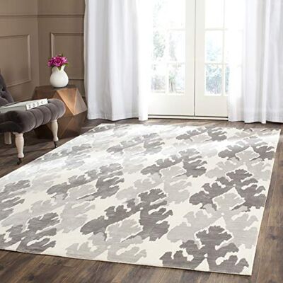Safavieh Traditionell Teppich für Wohnzimmer, Esszimmer, Schlafzimmer Tibetan Collection, Kurzer Flor, Silber und Elfenbein, 183 X 274 cm Safavieh Traditionell Teppich für Wohnzimmer, Esszimmer, Schlafzimmer Tibetan Collection, Kurzer Flor, Silber und Elfenbein, 183 X 274 cm