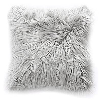 Teppich Wölkchen Lammfell Kunst-Fell Zierkissen mit Füllung Hochflor Deko Schaffell Sitzkissen Als Flauschige Stuhlauflage für Schlafzimmer, Wohnzimmer oder Kinderzimmer Grau 43x43cm Kissen Teppich Wölkchen Lammfell Kunst-Fell Zierkissen mit Füllung Hochflor Deko Schaffell Sitzkissen Als Flauschige Stuhlauflage für Schlafzimmer, Wohnzimmer oder Kinderzimmer Grau 43x43cm Kissen